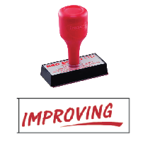 red rubber stock stamp