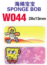 W044 海绵宝宝  SPONGE BOB  (大) name sticker 姓名贴纸