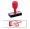 red rubber stock stamp