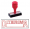 red rubber stock stamp
