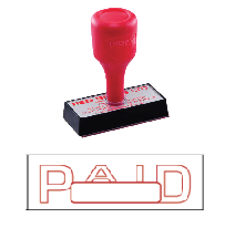 red rubber stock stamp