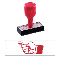 red rubber stock stamp