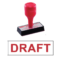 red rubber stock stamp