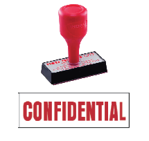 red rubber stock stamp