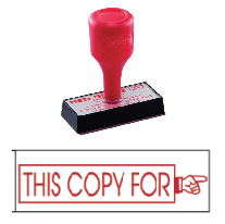 red rubber stock stamp
