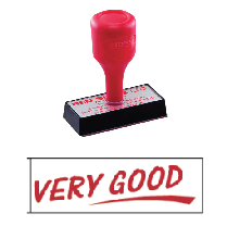 red rubber stock stamp