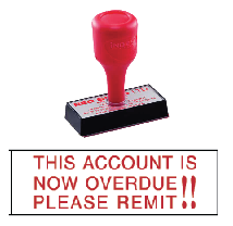 red rubber stock stamp