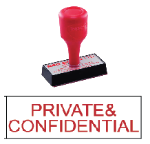 red rubber stock stamp