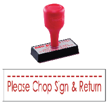 red rubber stock stamp