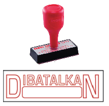 red rubber stock stamp