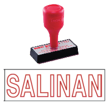 red rubber stock stamp