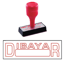 red rubber stock stamp