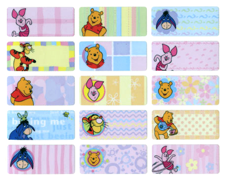 W002 小熊维尼(大) WINNIE name sticker 姓名贴纸