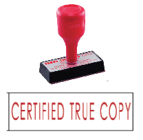 red rubber stock stamp