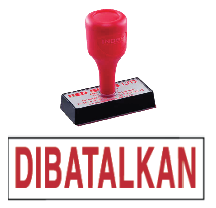 red rubber stock stamp